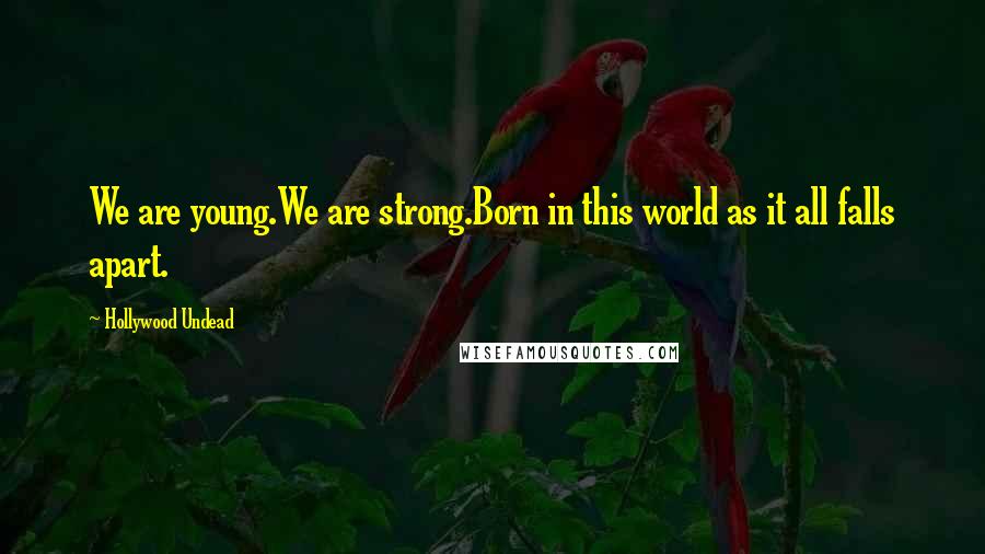 Hollywood Undead Quotes: We are young.We are strong.Born in this world as it all falls apart.