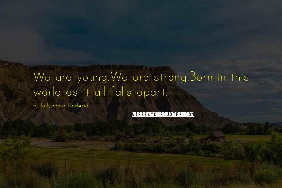 Hollywood Undead Quotes: We are young.We are strong.Born in this world as it all falls apart.