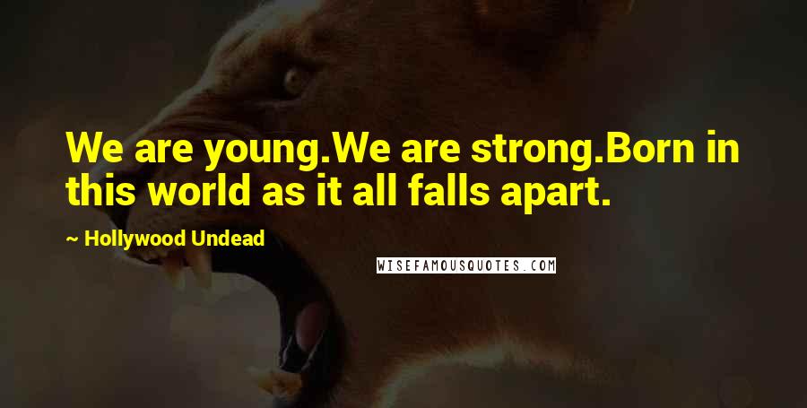 Hollywood Undead Quotes: We are young.We are strong.Born in this world as it all falls apart.