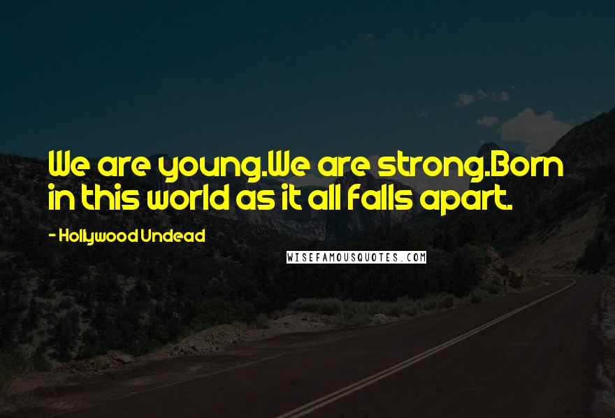 Hollywood Undead Quotes: We are young.We are strong.Born in this world as it all falls apart.