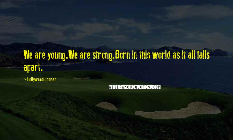 Hollywood Undead Quotes: We are young.We are strong.Born in this world as it all falls apart.