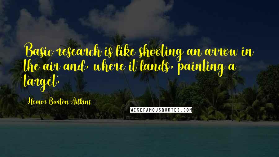 Homer Burton Adkins Quotes: Basic research is like shooting an arrow in the air and, where it lands, painting a target.