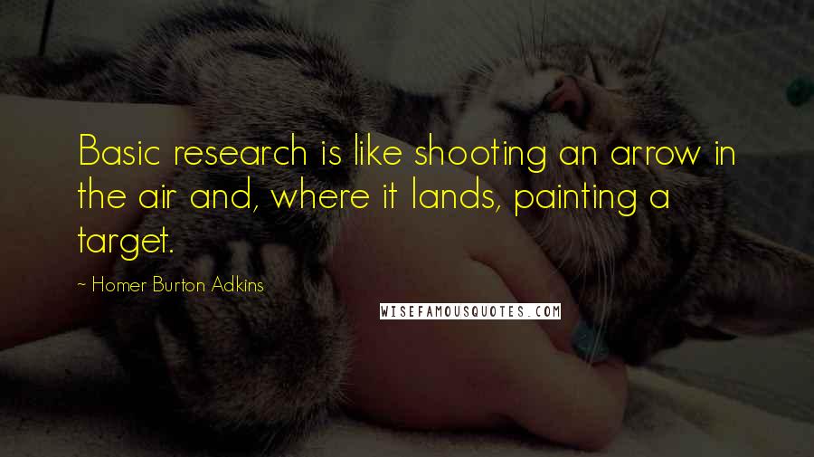 Homer Burton Adkins Quotes: Basic research is like shooting an arrow in the air and, where it lands, painting a target.