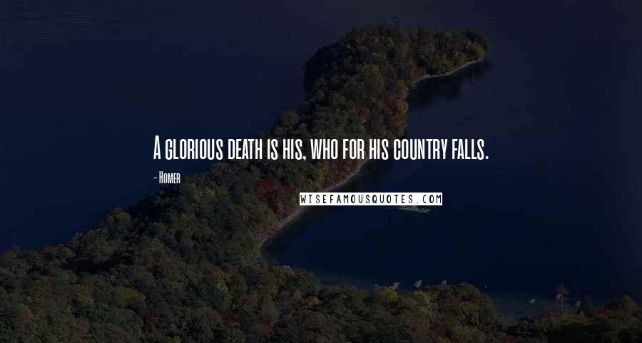 Homer Quotes: A glorious death is his, who for his country falls.