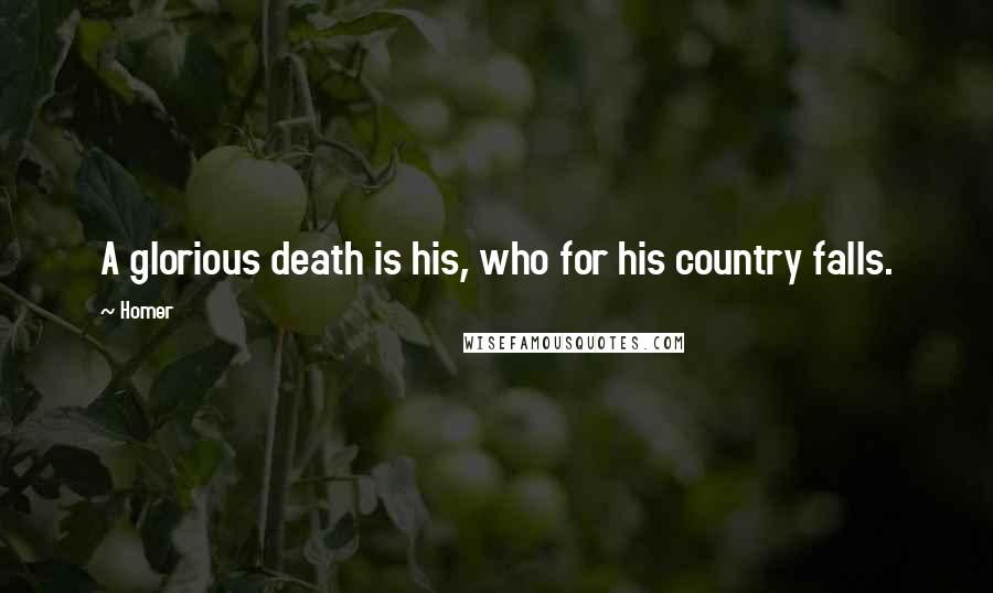 Homer Quotes: A glorious death is his, who for his country falls.