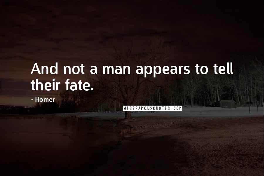 Homer Quotes: And not a man appears to tell their fate.