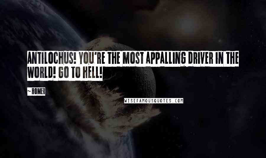 Homer Quotes: Antilochus! You're the most appalling driver in the world! Go to hell!