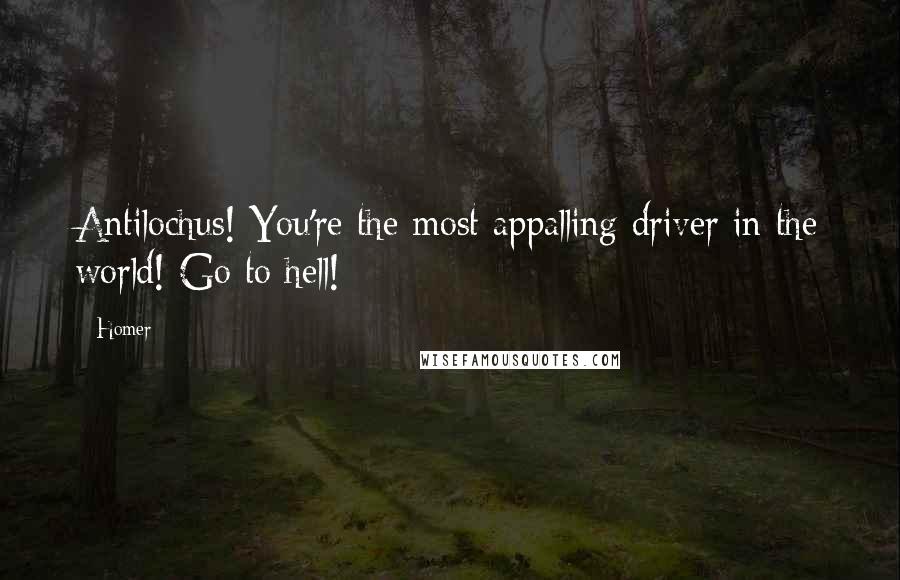 Homer Quotes: Antilochus! You're the most appalling driver in the world! Go to hell!