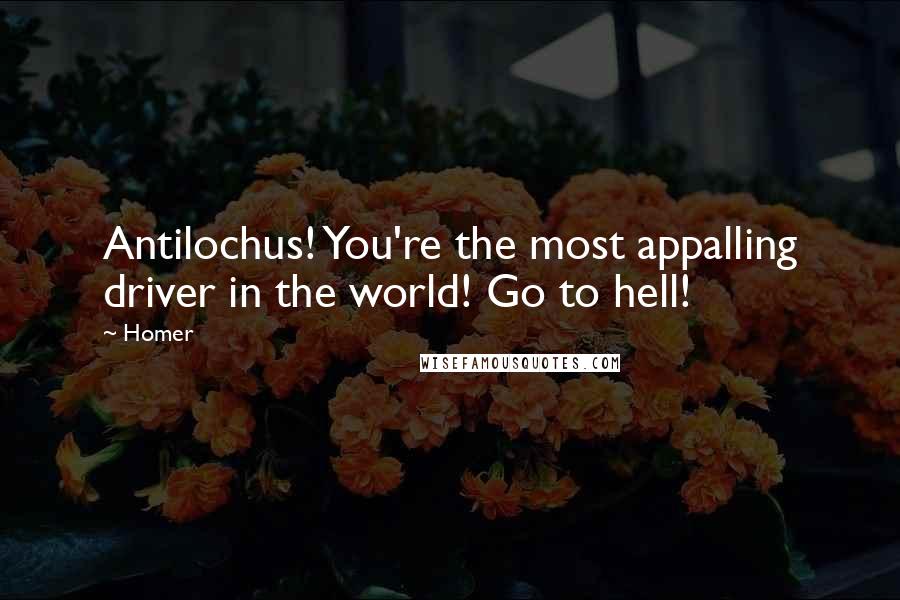 Homer Quotes: Antilochus! You're the most appalling driver in the world! Go to hell!