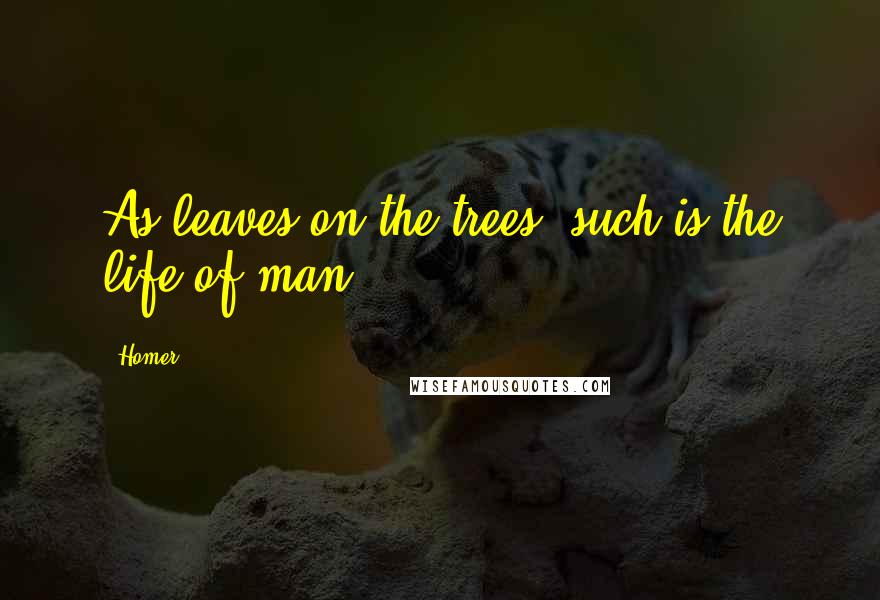 Homer Quotes: As leaves on the trees, such is the life of man.