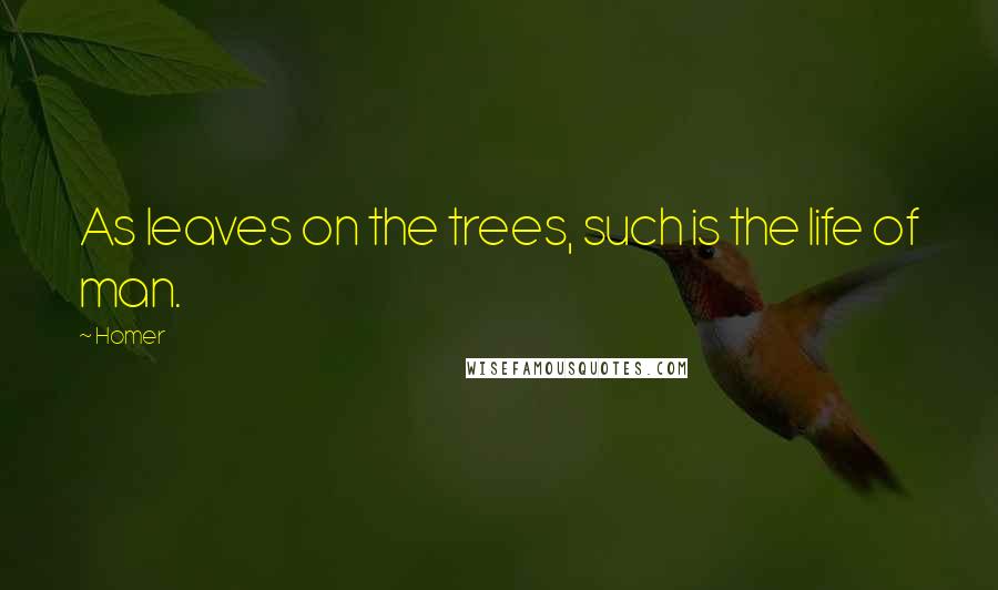 Homer Quotes: As leaves on the trees, such is the life of man.