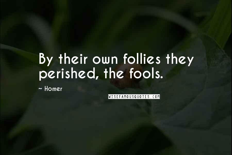 Homer Quotes: By their own follies they perished, the fools.