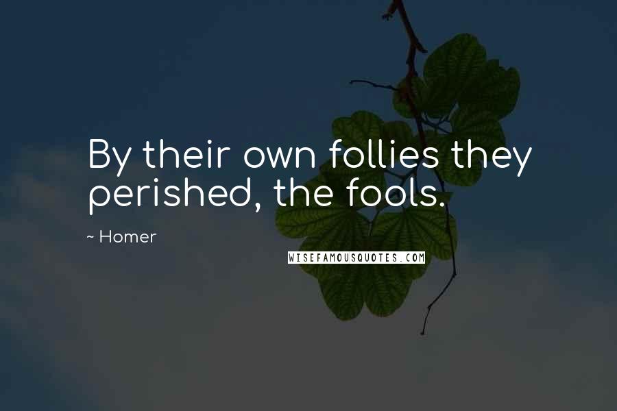 Homer Quotes: By their own follies they perished, the fools.