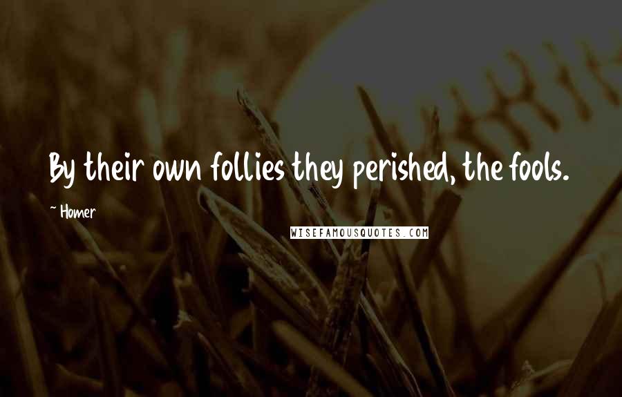 Homer Quotes: By their own follies they perished, the fools.