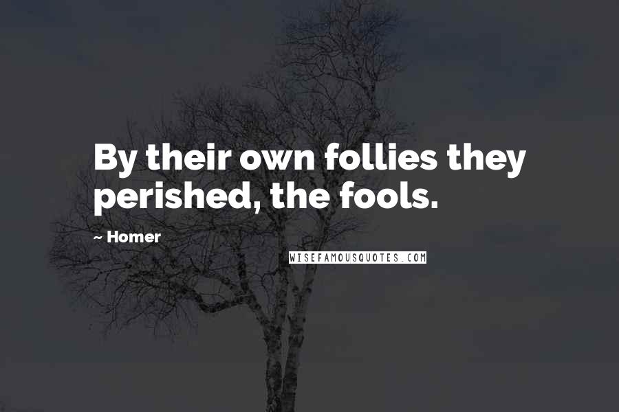 Homer Quotes: By their own follies they perished, the fools.