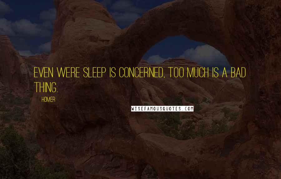 Homer Quotes: Even were sleep is concerned, too much is a bad thing.