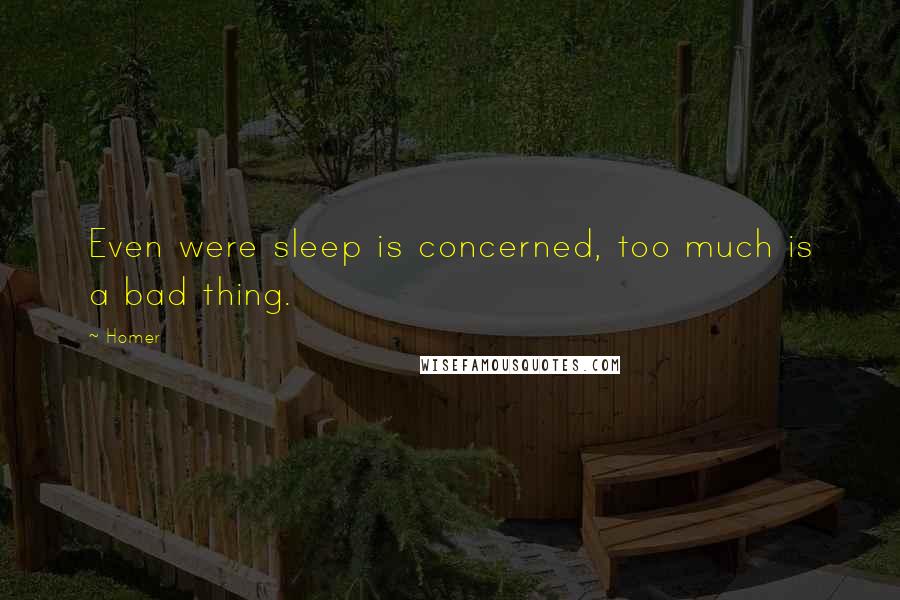 Homer Quotes: Even were sleep is concerned, too much is a bad thing.