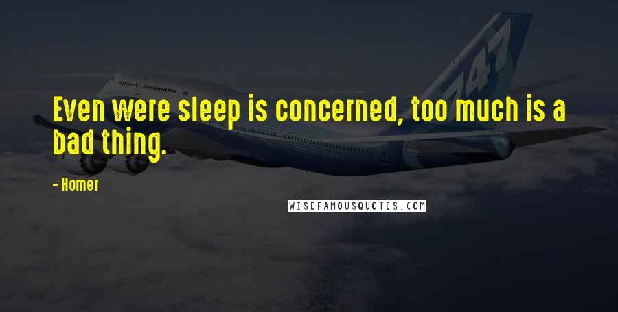 Homer Quotes: Even were sleep is concerned, too much is a bad thing.