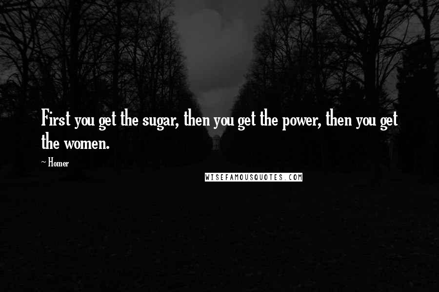 Homer Quotes: First you get the sugar, then you get the power, then you get the women.