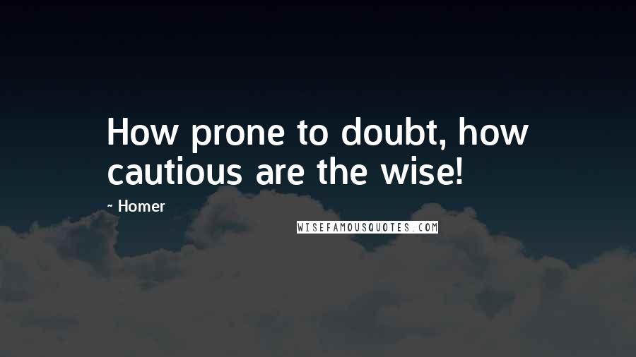 Homer Quotes: How prone to doubt, how cautious are the wise!