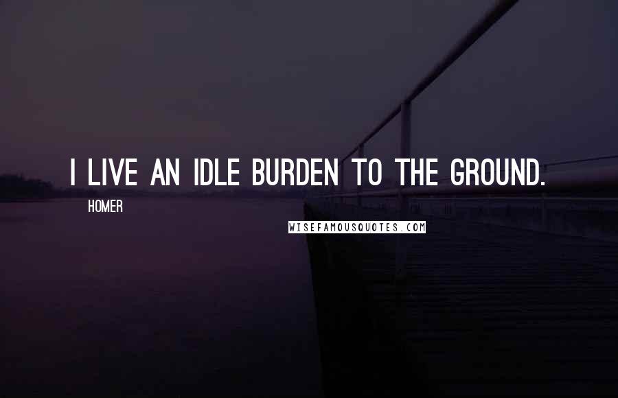 Homer Quotes: I live an idle burden to the ground.