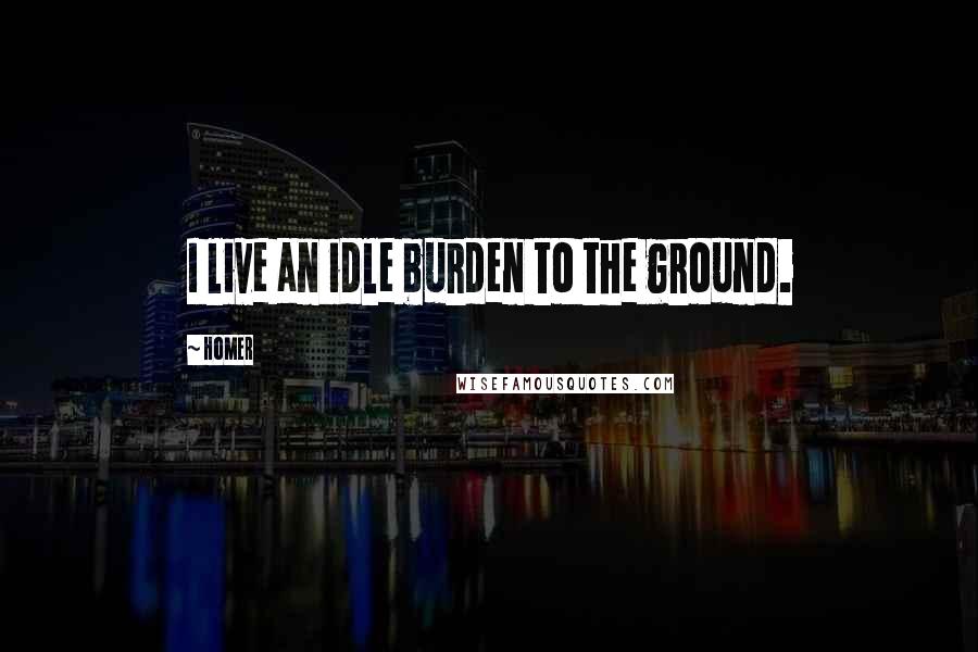 Homer Quotes: I live an idle burden to the ground.