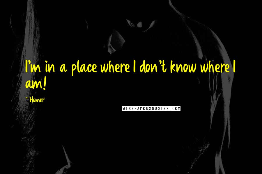 Homer Quotes: I'm in a place where I don't know where I am!