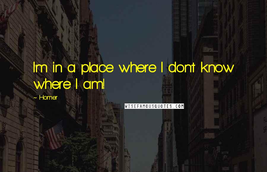 Homer Quotes: I'm in a place where I don't know where I am!