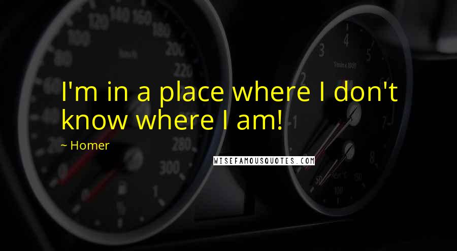 Homer Quotes: I'm in a place where I don't know where I am!