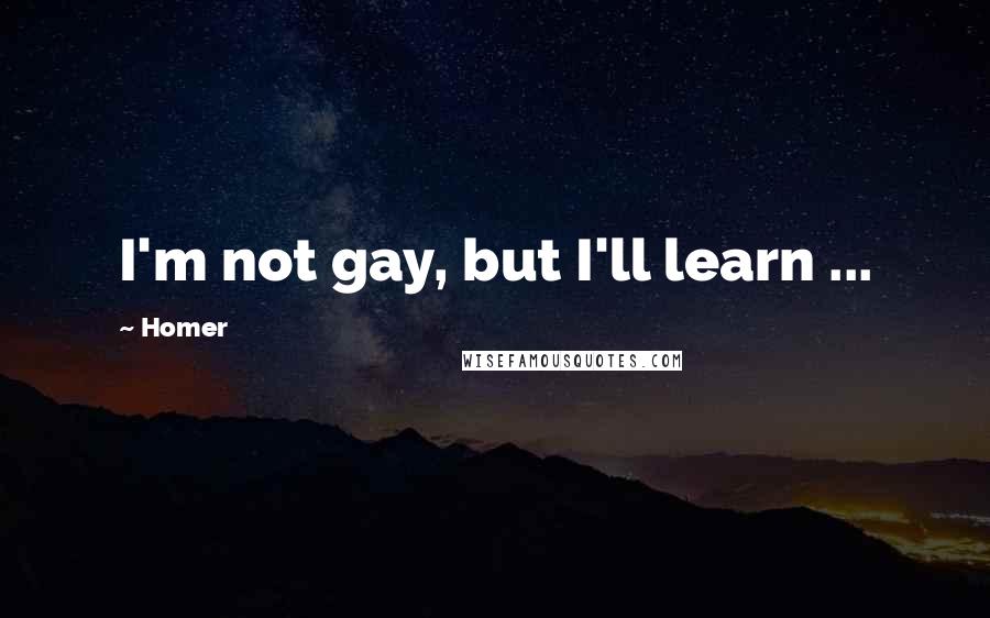 Homer Quotes: I'm not gay, but I'll learn ...