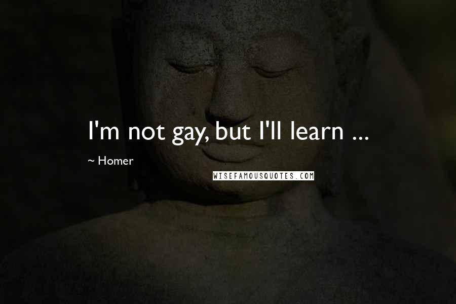 Homer Quotes: I'm not gay, but I'll learn ...