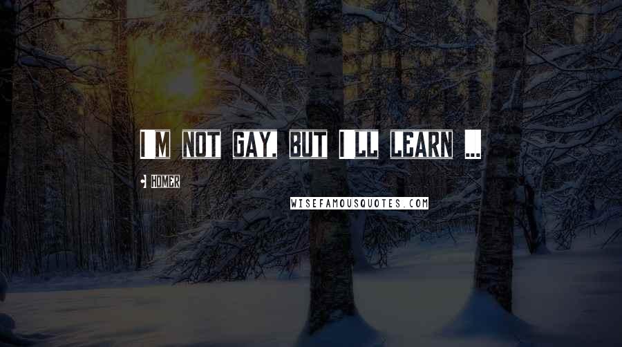 Homer Quotes: I'm not gay, but I'll learn ...