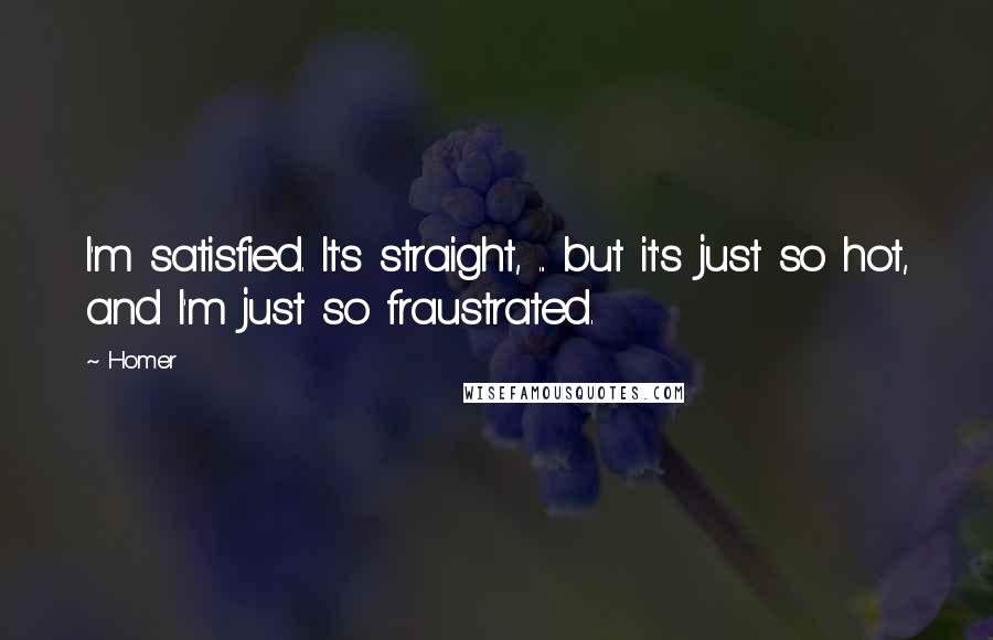 Homer Quotes: I'm satisfied. It's straight, ... but it's just so hot, and I'm just so fraustrated.