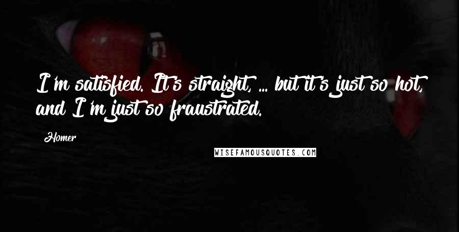 Homer Quotes: I'm satisfied. It's straight, ... but it's just so hot, and I'm just so fraustrated.