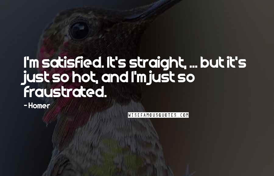 Homer Quotes: I'm satisfied. It's straight, ... but it's just so hot, and I'm just so fraustrated.