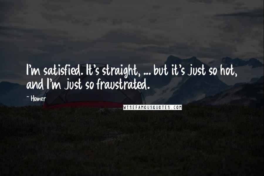 Homer Quotes: I'm satisfied. It's straight, ... but it's just so hot, and I'm just so fraustrated.