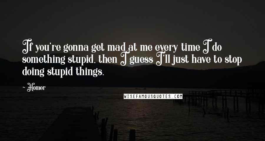 Homer Quotes: If you're gonna get mad at me every time I do something stupid, then I guess I'll just have to stop doing stupid things.