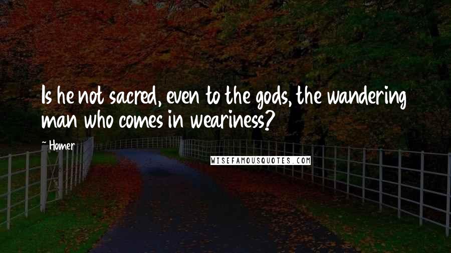 Homer Quotes: Is he not sacred, even to the gods, the wandering man who comes in weariness?
