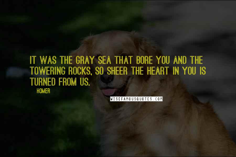 Homer Quotes: It was the gray sea that bore you and the towering rocks, so sheer the heart in you is turned from us.