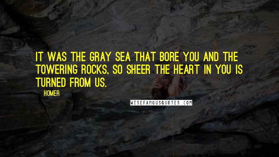 Homer Quotes: It was the gray sea that bore you and the towering rocks, so sheer the heart in you is turned from us.