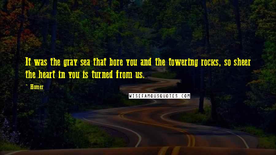 Homer Quotes: It was the gray sea that bore you and the towering rocks, so sheer the heart in you is turned from us.