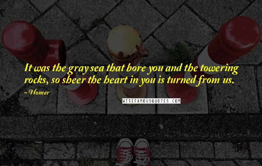 Homer Quotes: It was the gray sea that bore you and the towering rocks, so sheer the heart in you is turned from us.