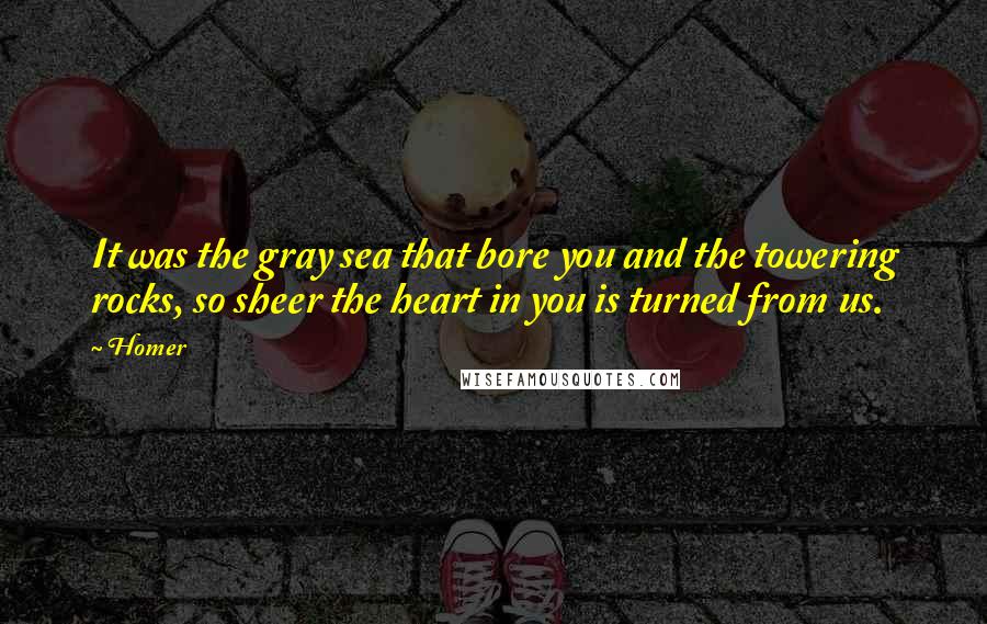 Homer Quotes: It was the gray sea that bore you and the towering rocks, so sheer the heart in you is turned from us.