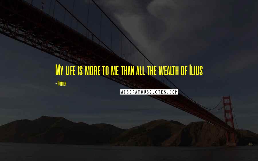 Homer Quotes: My life is more to me than all the wealth of Ilius