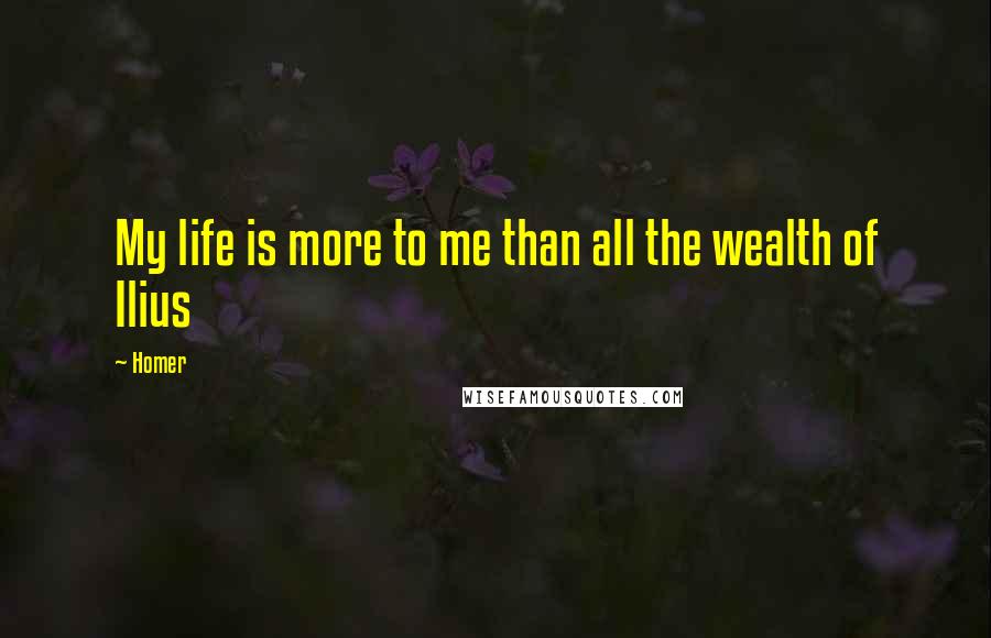 Homer Quotes: My life is more to me than all the wealth of Ilius