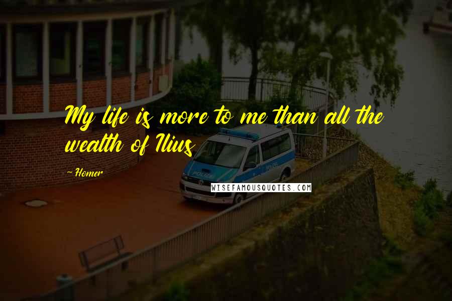 Homer Quotes: My life is more to me than all the wealth of Ilius