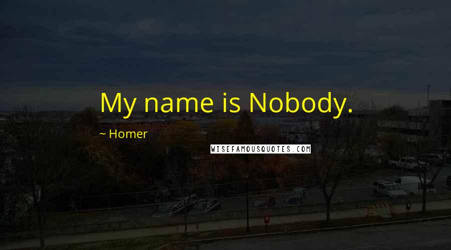 Homer Quotes: My name is Nobody.