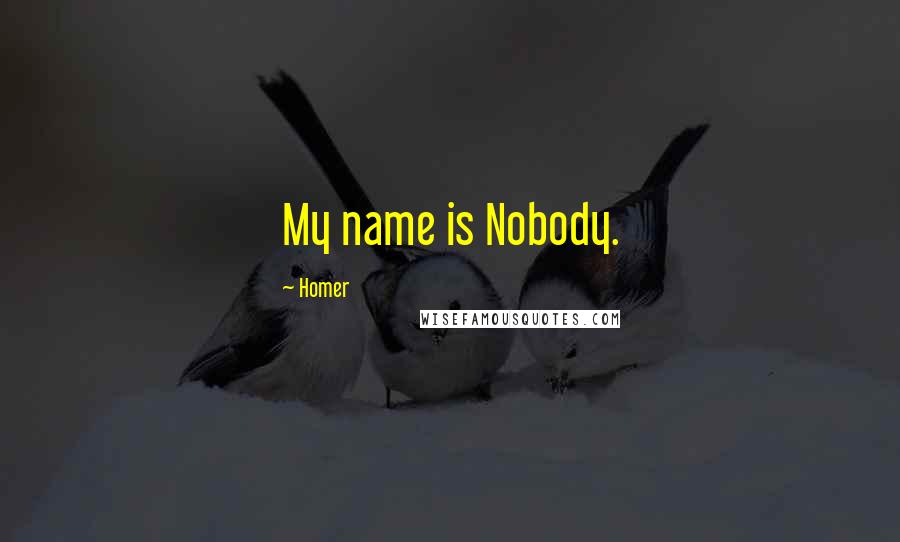 Homer Quotes: My name is Nobody.