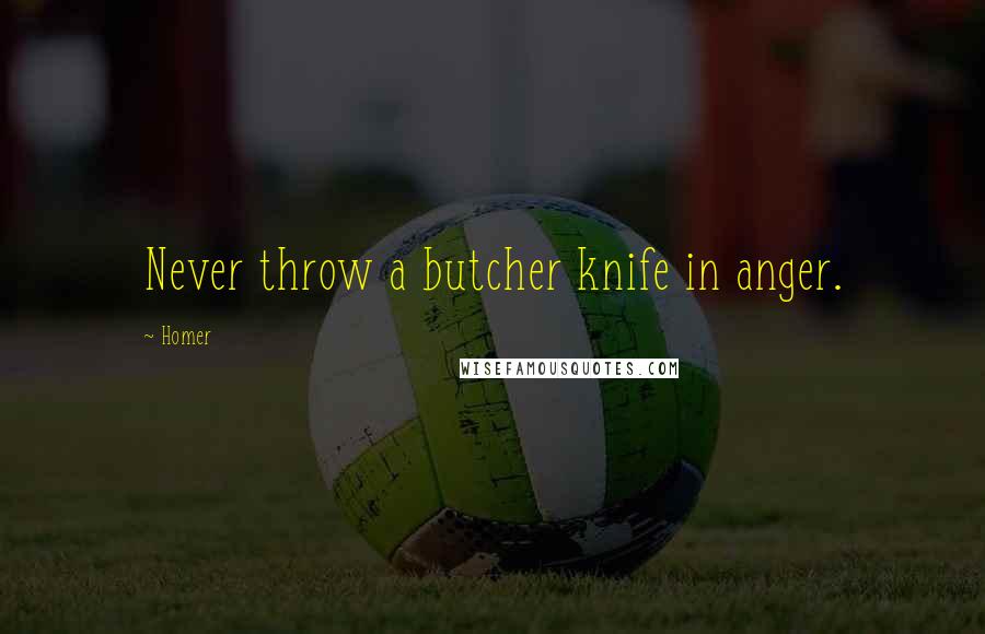 Homer Quotes: Never throw a butcher knife in anger.