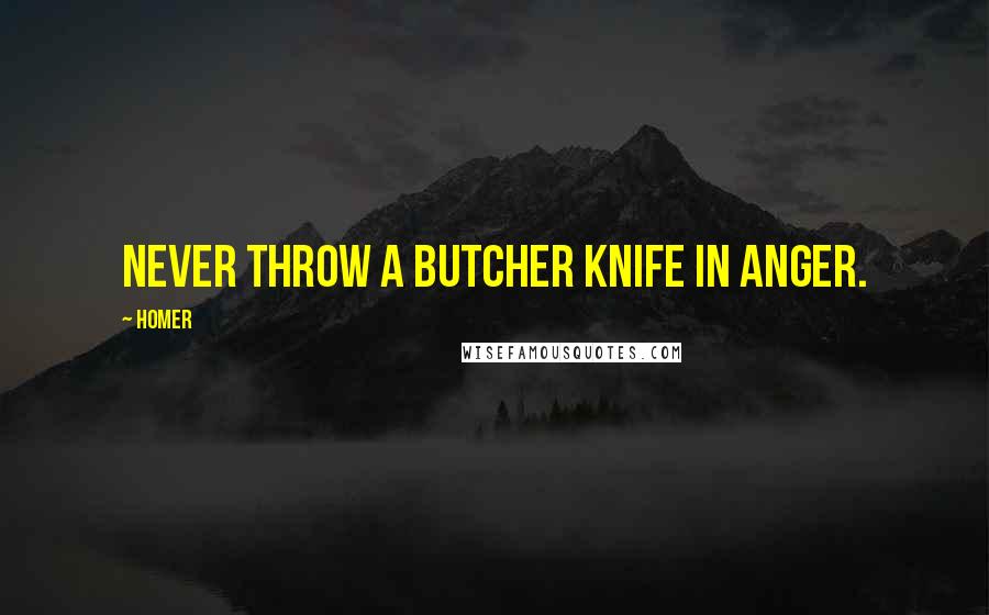 Homer Quotes: Never throw a butcher knife in anger.